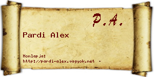 Pardi Alex névjegykártya
